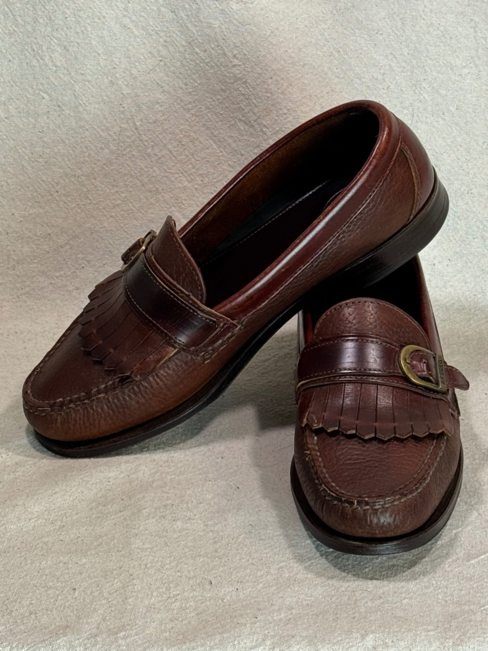 H.S. Trask Kiltie Buckle Strap Loafers Mens Size 9.5M - Picture 5 of 15
